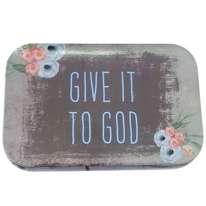PRAYER BOX, Inspirational Tin Box with Floral Design